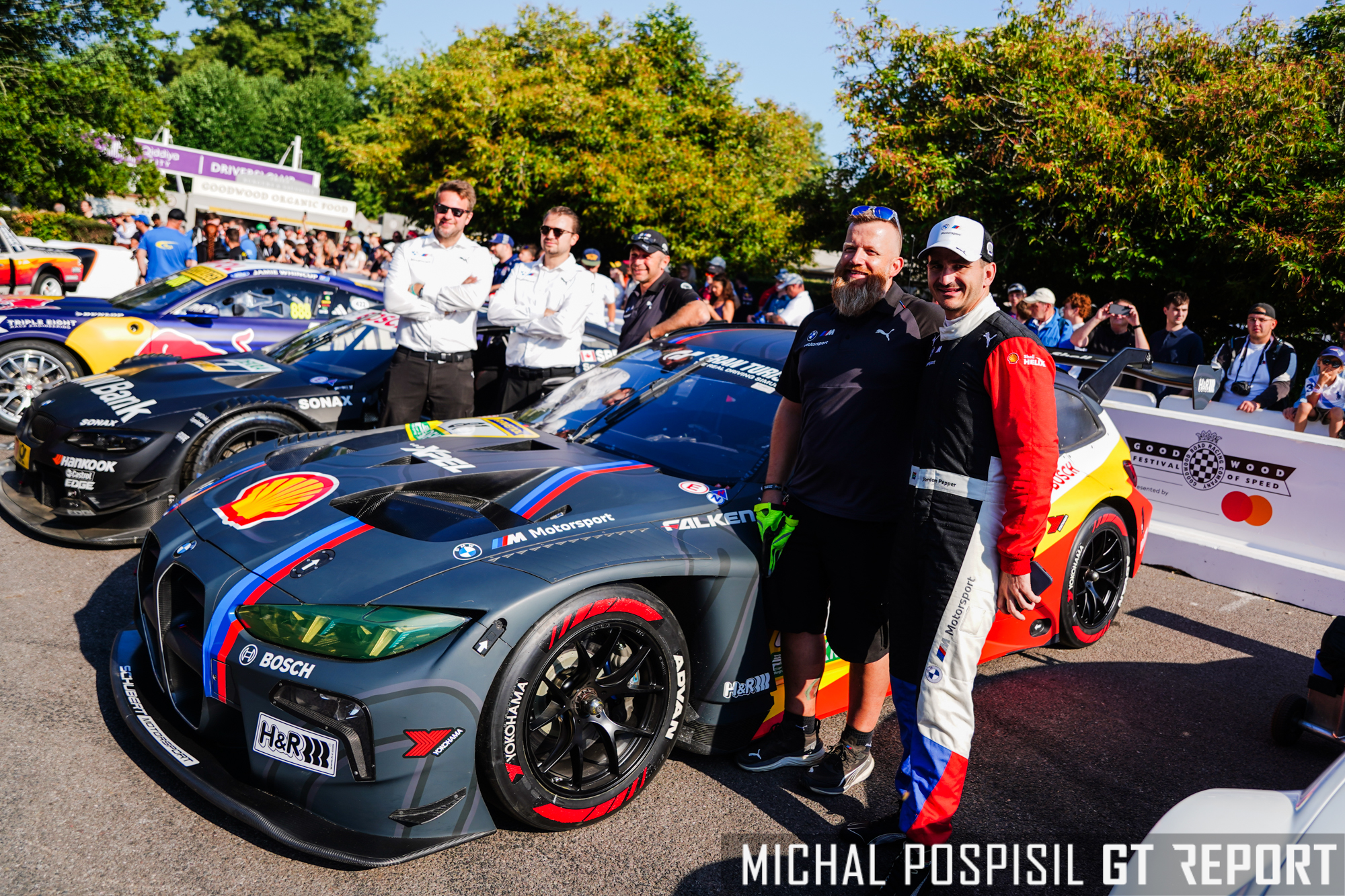 Jordan Pepper with BMW Motorsport team at Goodwood