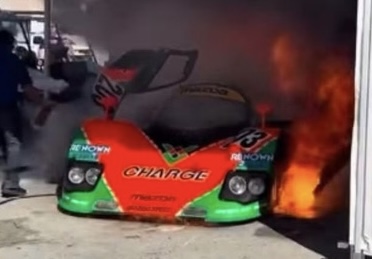 No. 203 1989 Mazda 767B Catches Fire Ahead of Rolex Monterey Motorsports Reunion